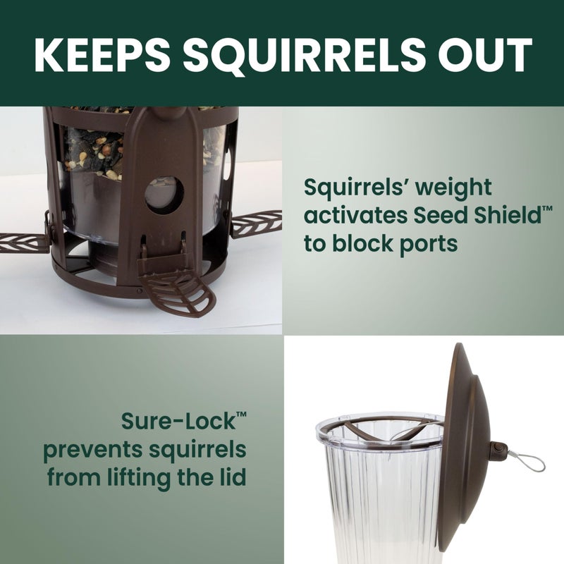 Perky-Pet 334-1SR Squirrel-Be-Gone Max Large Wild Bird Feeder with Flexports, Squirrel Proof Bird Feeder with Weight-Activated Perches - 4LB Seed Capacity - Image 5